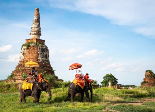 世界遺産アユタヤ_象乗り体験